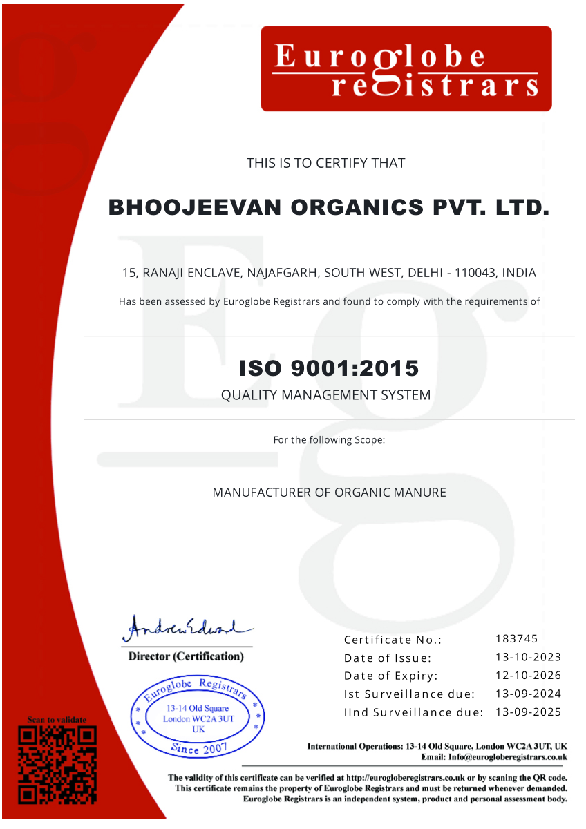 Bhoojeevan ISO 9001 Certification
